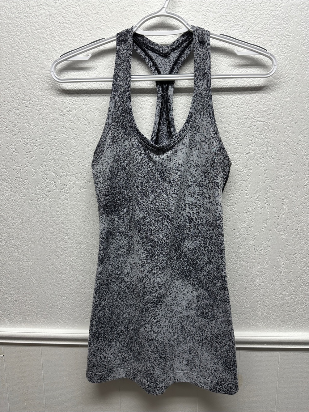 K998 Lululemon Women’s Cool Racerback Spray Jacquard Blk & Gray Racerback Tank